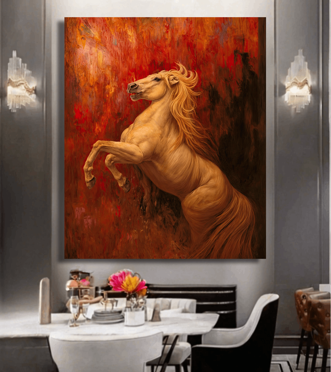 Fiery Spirit of Stallion Wall Art