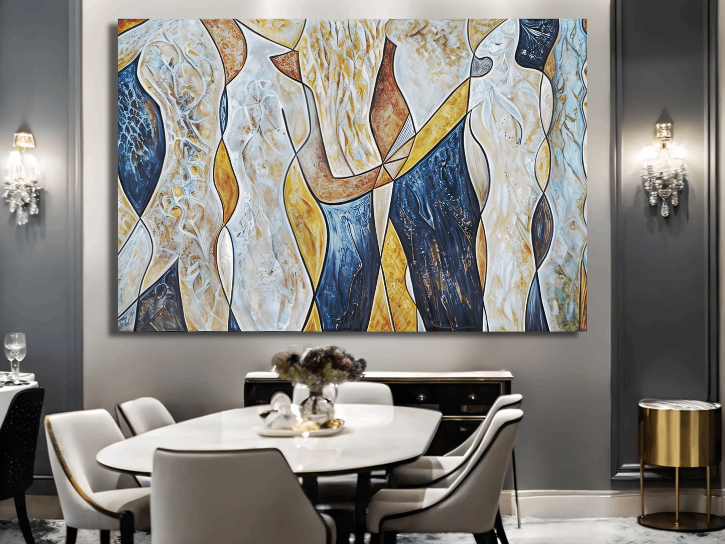 Abstract Dance of Figures Wall Art