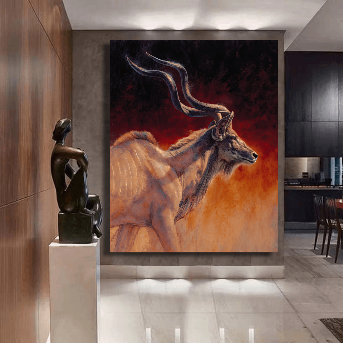Graceful Kudu in Flame Wall Art