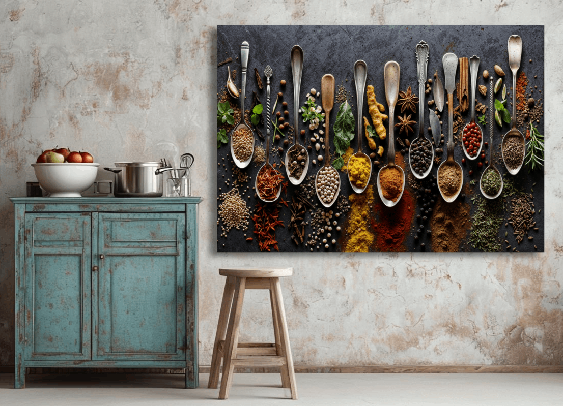 Kitchen Spices Food Wall Art