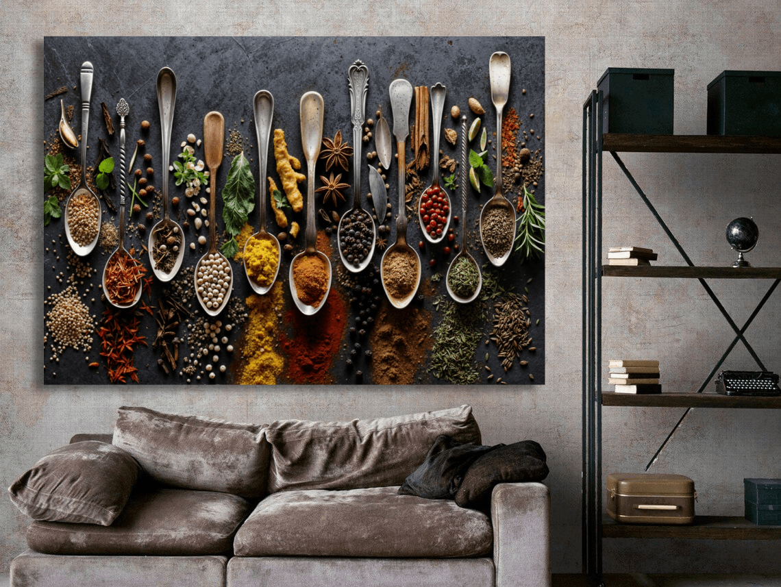 Kitchen Spices Food Wall Art