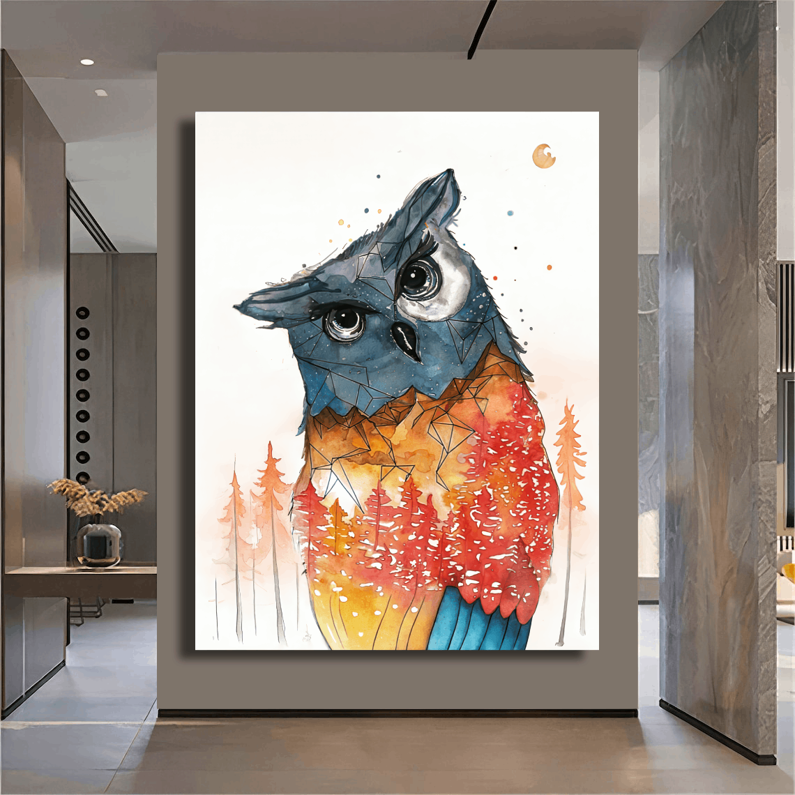 Owl Spirit in Twilight Wall Art