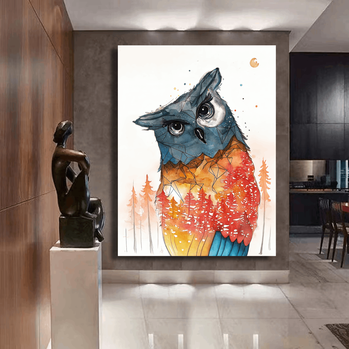 Owl Spirit in Twilight Wall Art