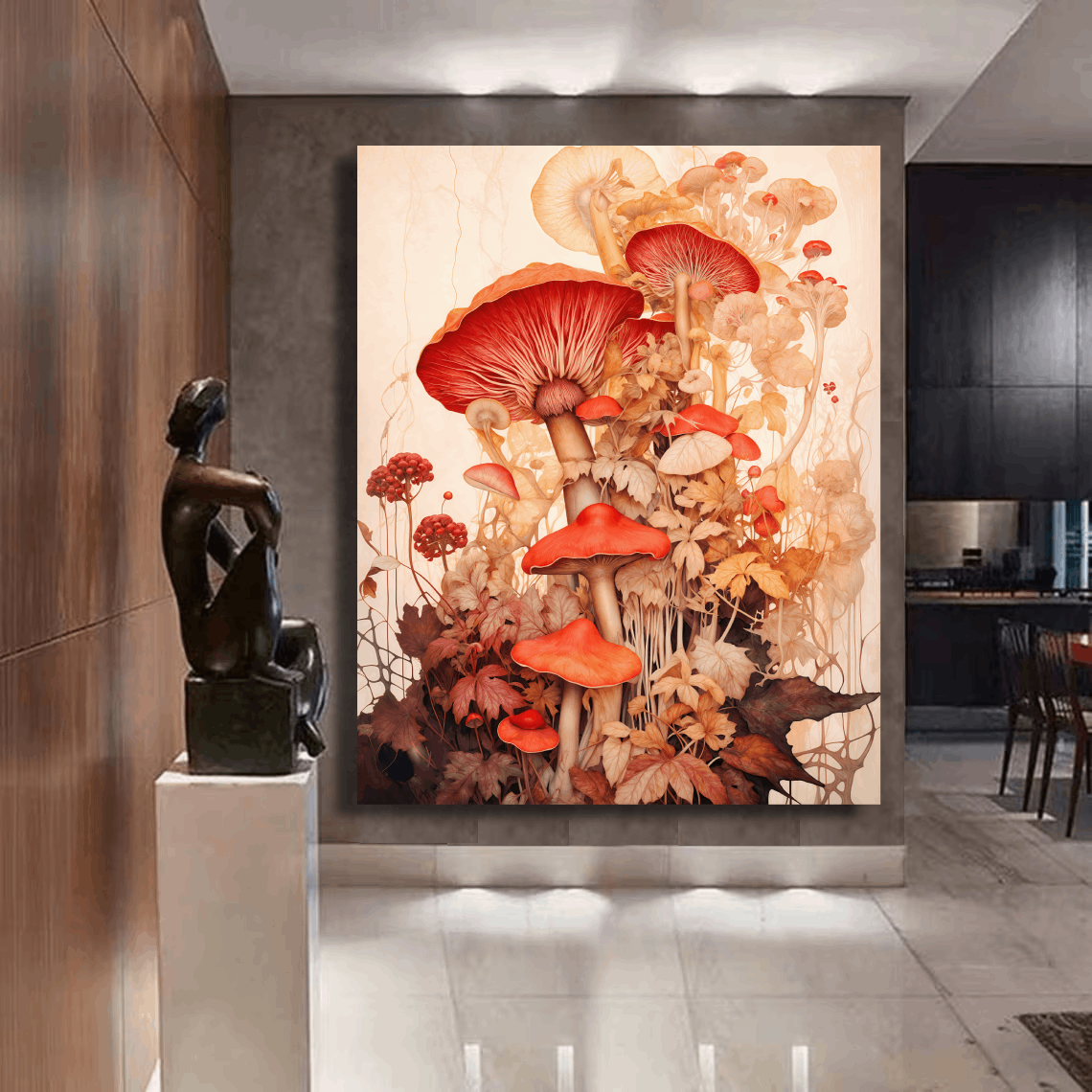 Red Mushrooms in Bloom Wall Art