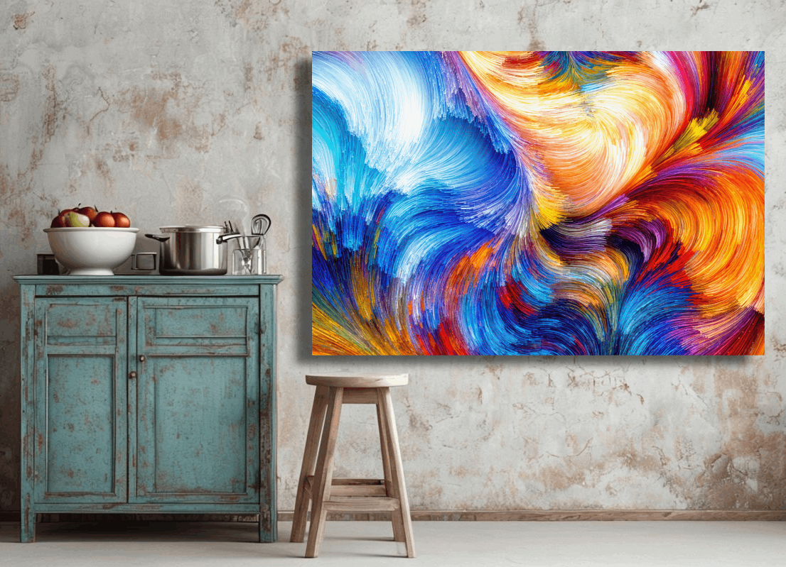 Vibrant Swirls of Color Wall Art