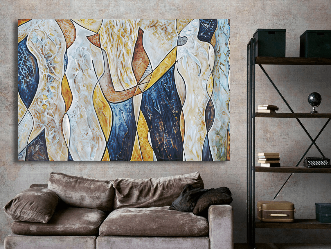 Abstract Dance of Figures Wall Art