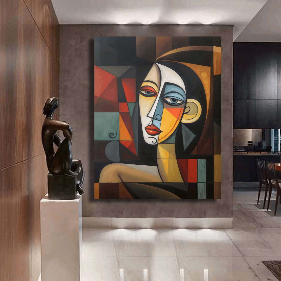 Abstract Woman in Geometrics Wall Art