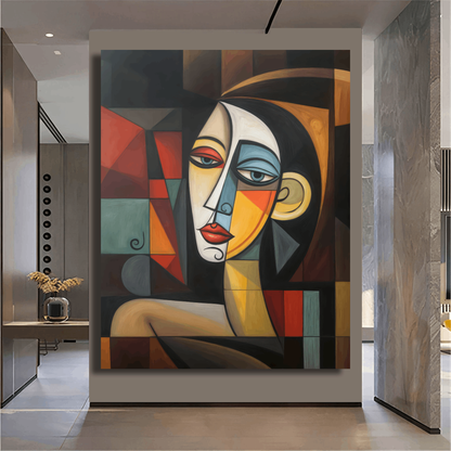 Abstract Woman in Geometrics Wall Art