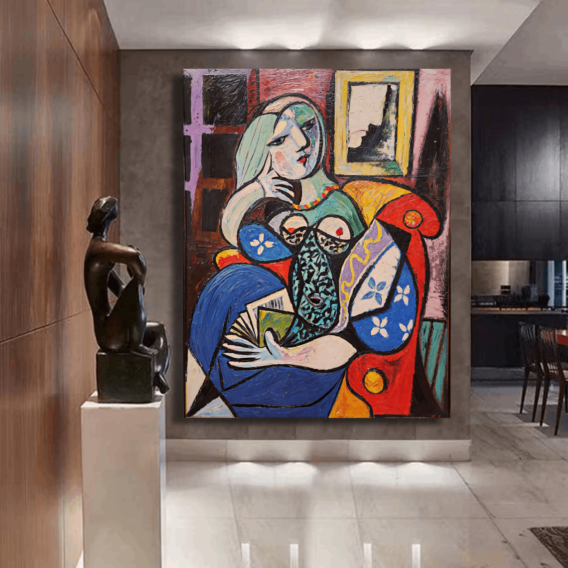 Abstract Woman with Book Wall Art