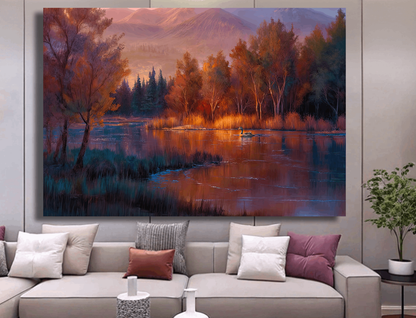 Autumn Reflections with Duck Wall Art