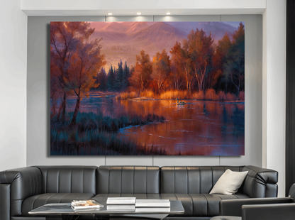 Autumn Reflections with Duck Wall Art