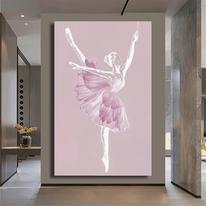 Ballerina Dancing in Pink Dress Wall Art