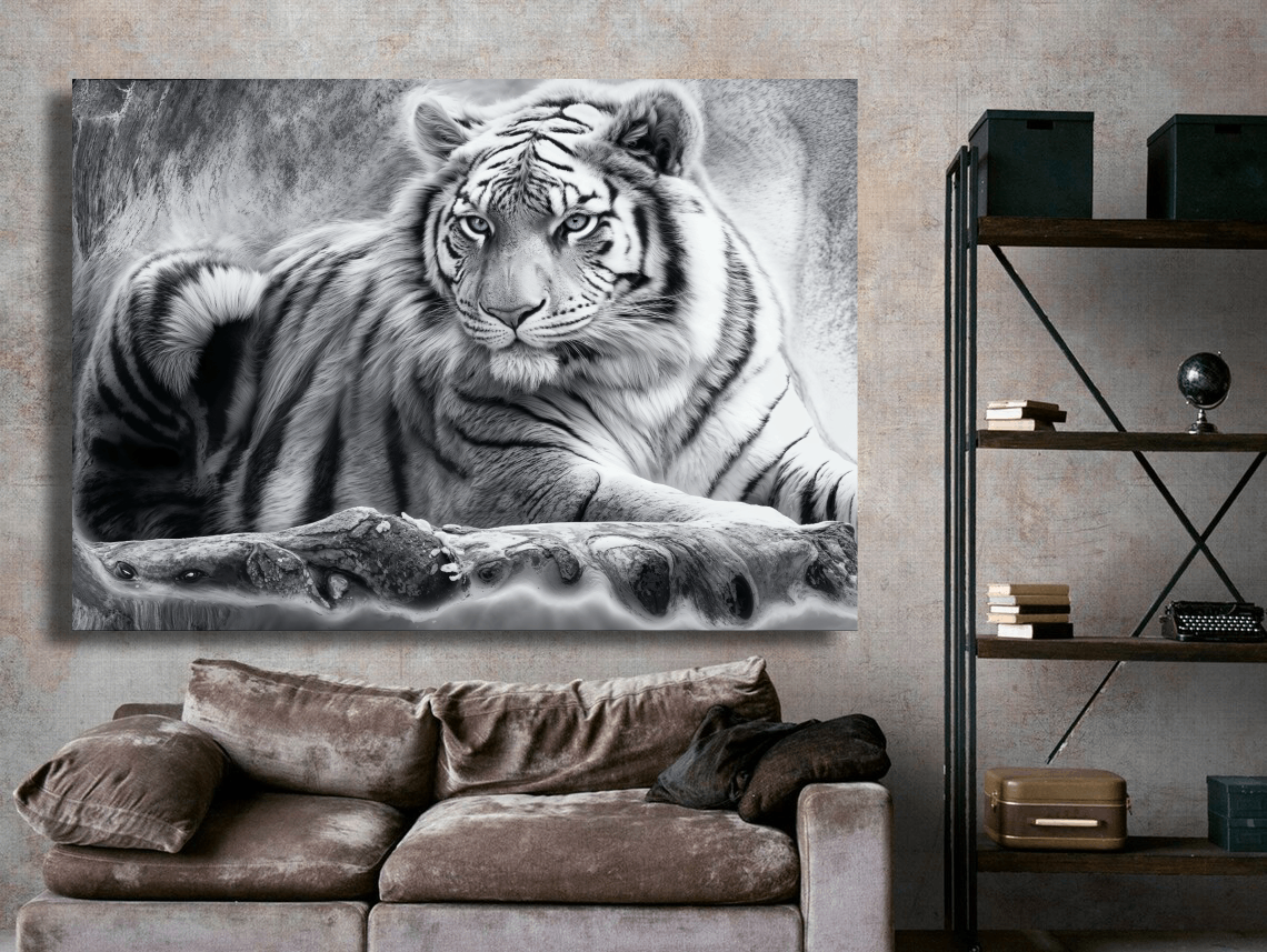 Black and White Tiger Wall Art