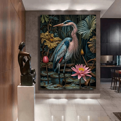 Blue Heron In Tropics Wall Art