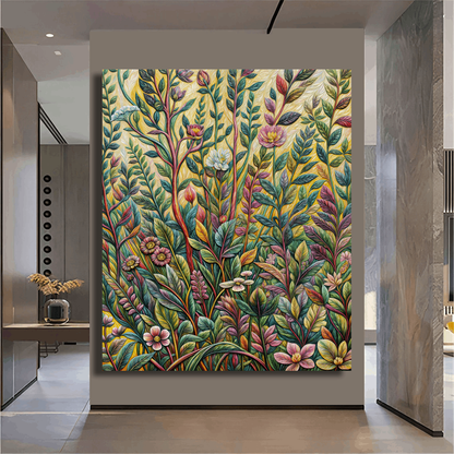 Botanical Symphony in Bloom Surreal Wall Art