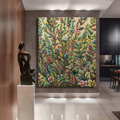 Botanical Symphony in Bloom Surreal Wall Art