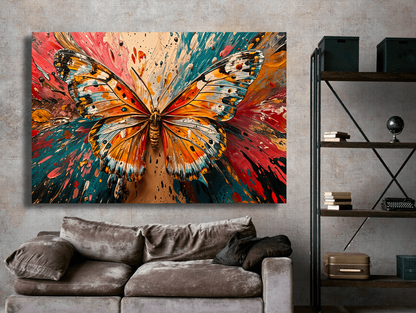 Butterfly's Vibrant Color Burst Wall Art
