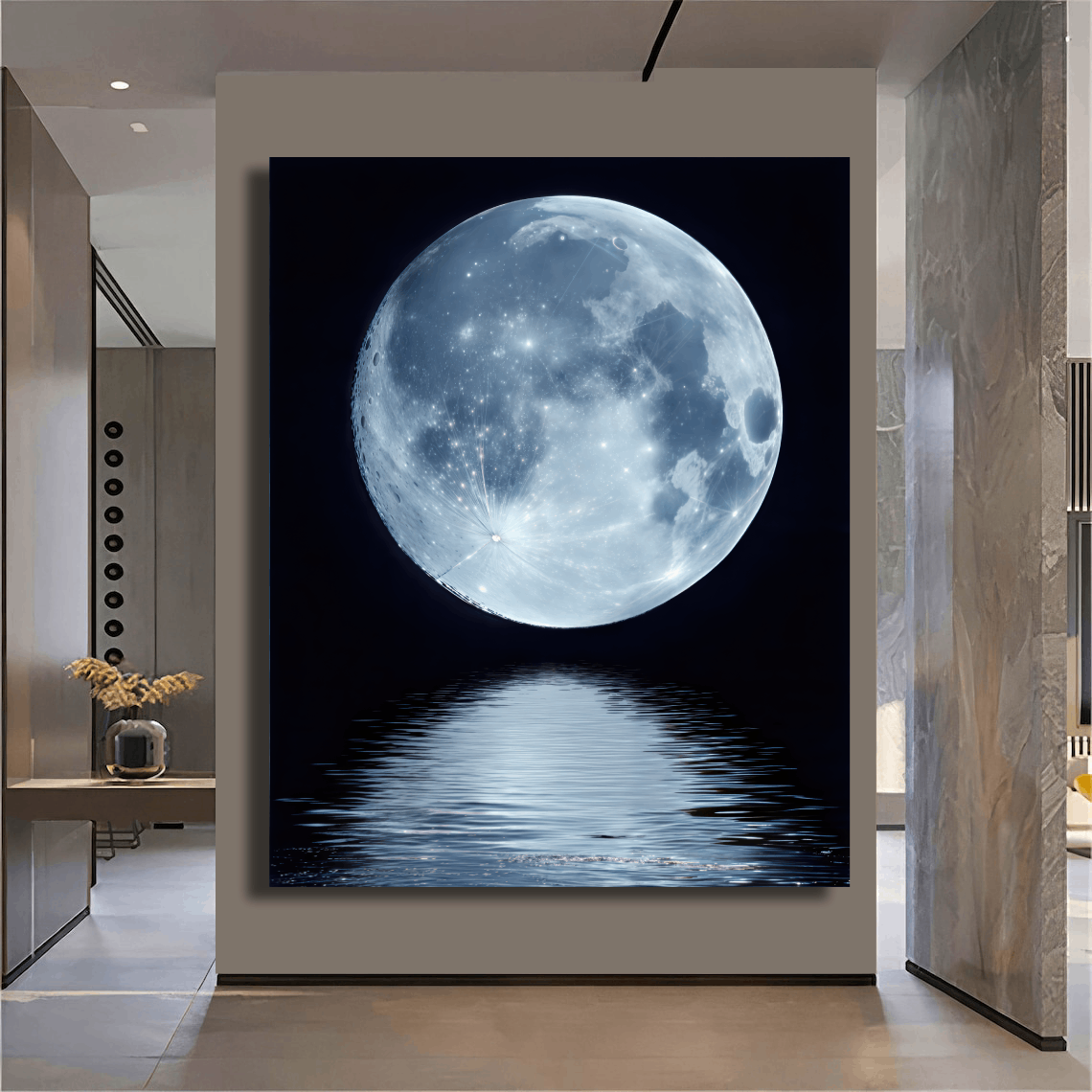 Celestial Moon Over Water Wall Art