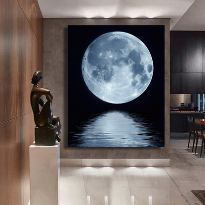 Celestial Moon Over Water Wall Art