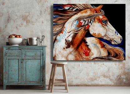 Contemporary Abstract Indian War Horse Wall Art