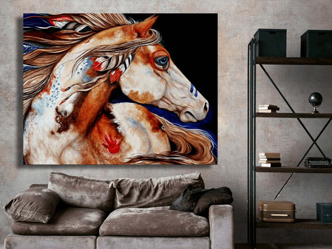 Contemporary Abstract Indian War Horse Wall Art