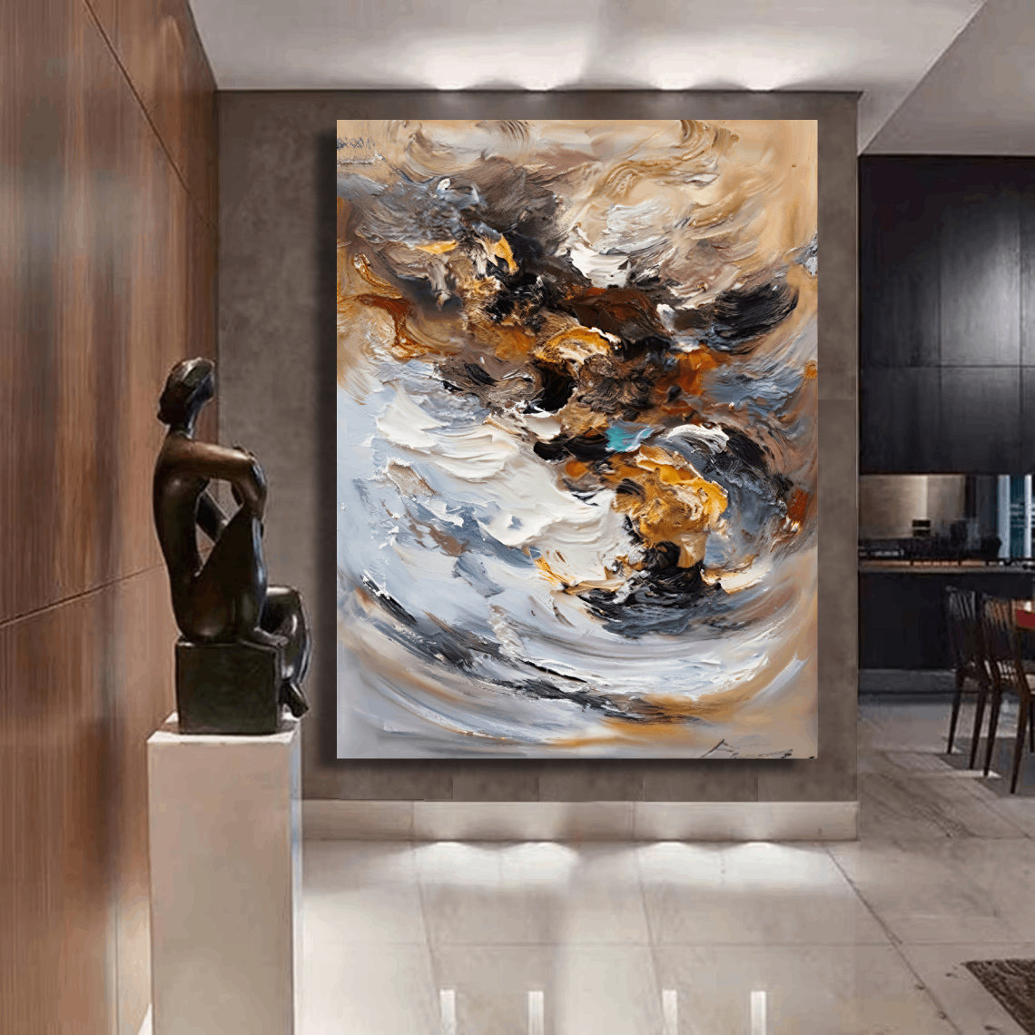 Contemporary Abstract Swirling Chaos in Color Wall Art