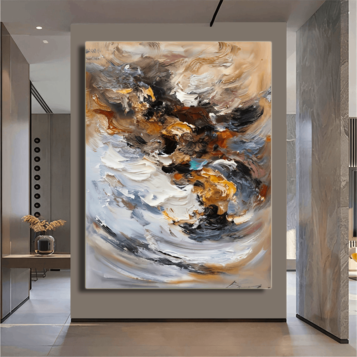 Contemporary Abstract Swirling Chaos in Color Wall Art