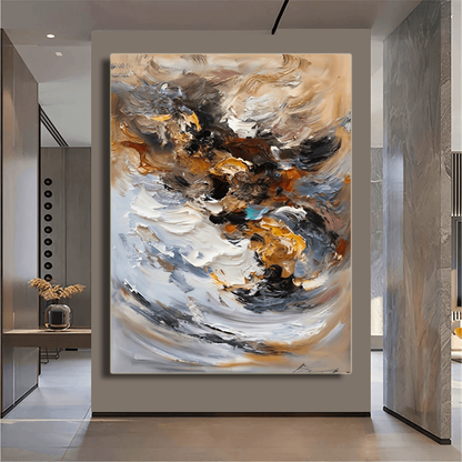Contemporary Abstract Swirling Chaos in Color Wall Art