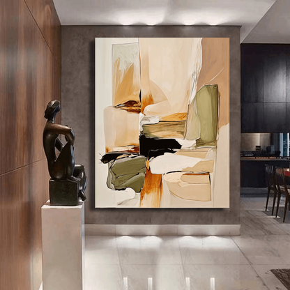 Earthy Abstract Color Blocks Wall Art