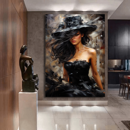 Elegance in Black Brushstrokes Wall Art