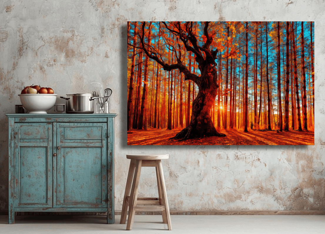 Enchanted Autumn Forest Glow Wall Art