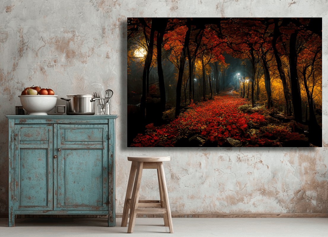 Enchanted Autumn Forest Path Wall Art