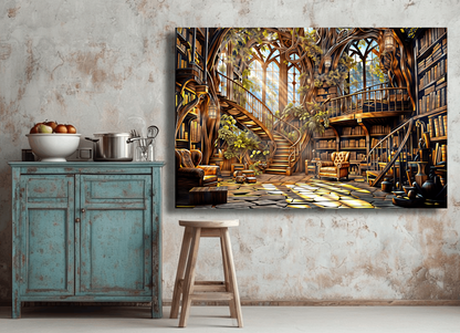 Enchanted Library of Light Wall Art