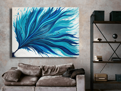 Flowing Waves of Blue Wall Art