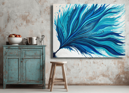 Flowing Waves of Blue Wall Art