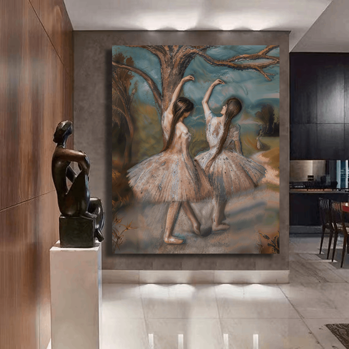 Girls in Pink Ballet in Nature Wall Art