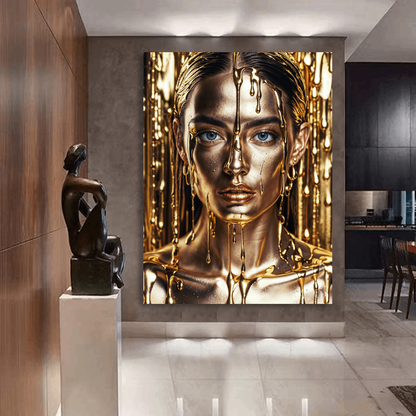 Golden Face Girl Wall Art