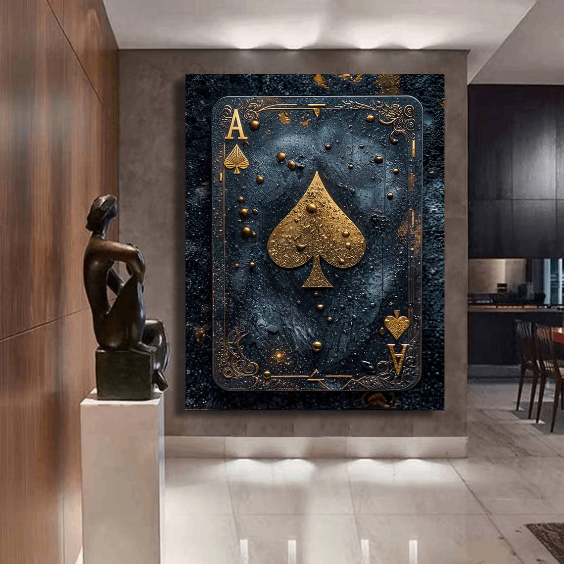 Golden Ace of Spades Wall Art