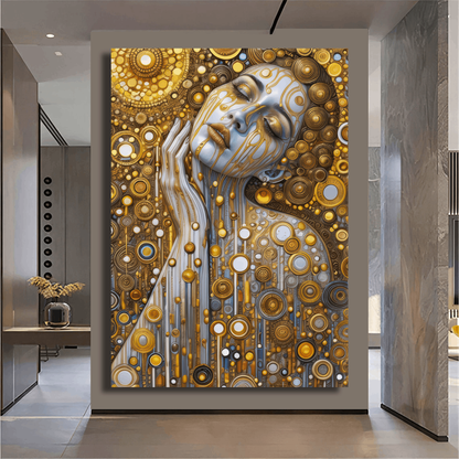 Golden Dreaming Woman's Portrait Wall Art