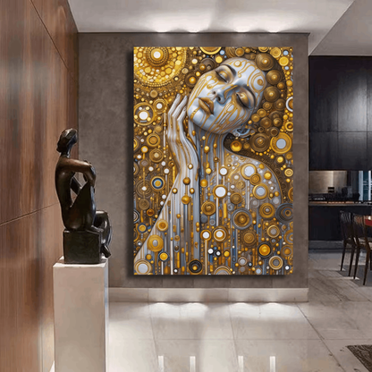 Golden Dreaming Woman's Portrait Wall Art