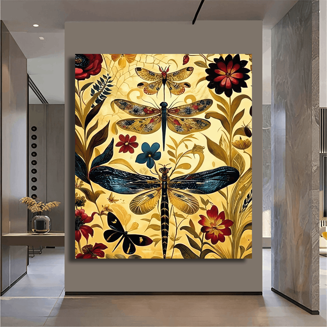 Golden Garden of Butterflies Wall Art