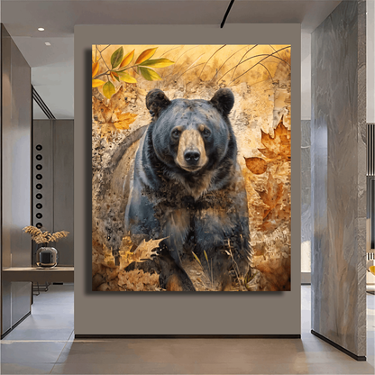 Golden Glance of Autumn Bear Wall Art