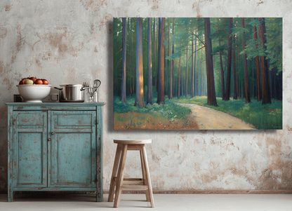 Golden Sunrise Over Trees Wall Art