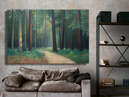 Golden Sunrise Over Trees Wall Art