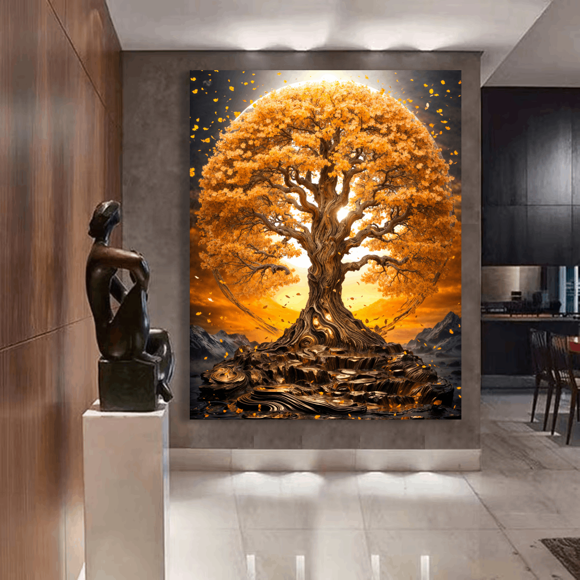 Golden Tree Wall Art