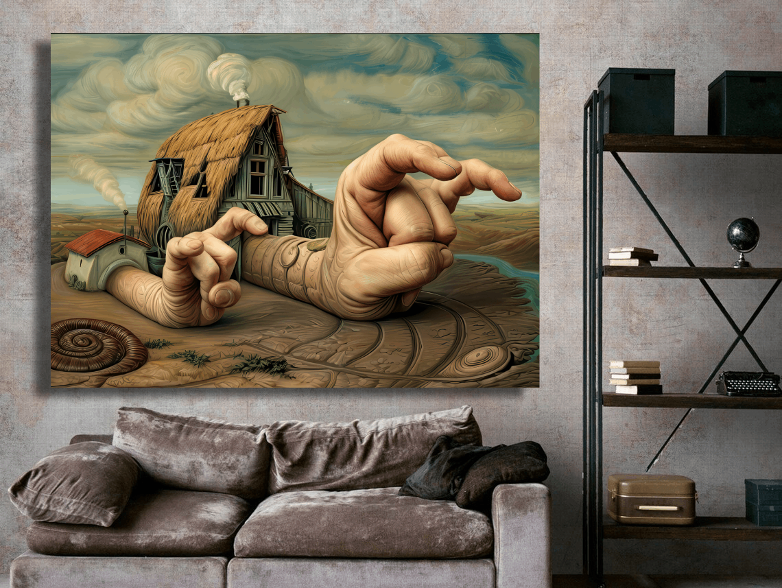 Hands of Surreal Homestead Wall Art