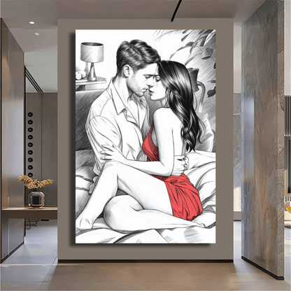 Intimate Moments in Bedroom Wall Art