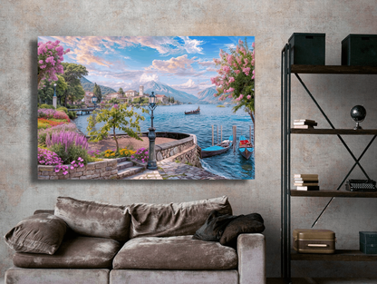 Lakeside Blooming Paradise View Wall Art