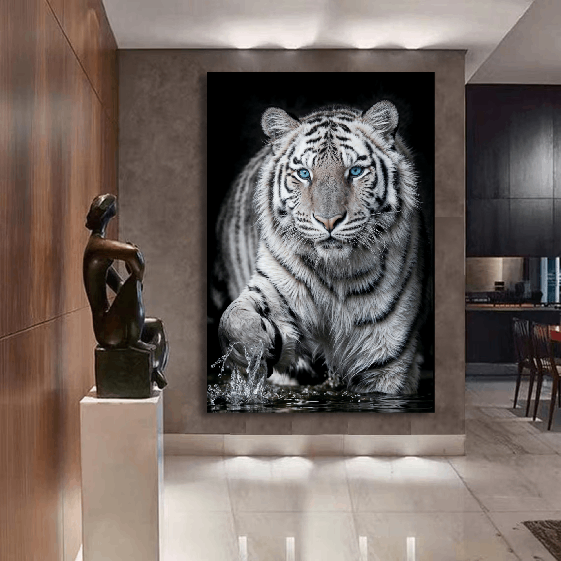 White Tiger Leopard Wall Art