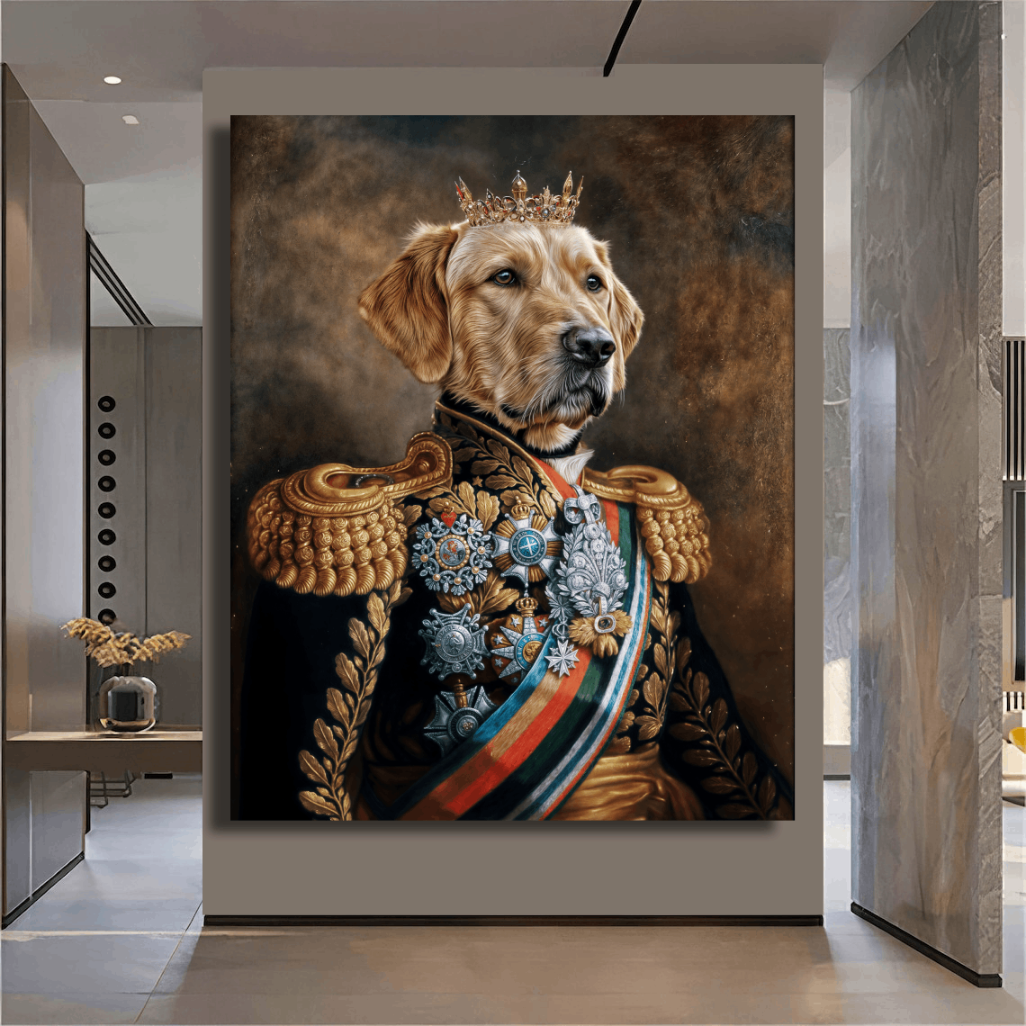 Majestic Dog in Crown Wall Art